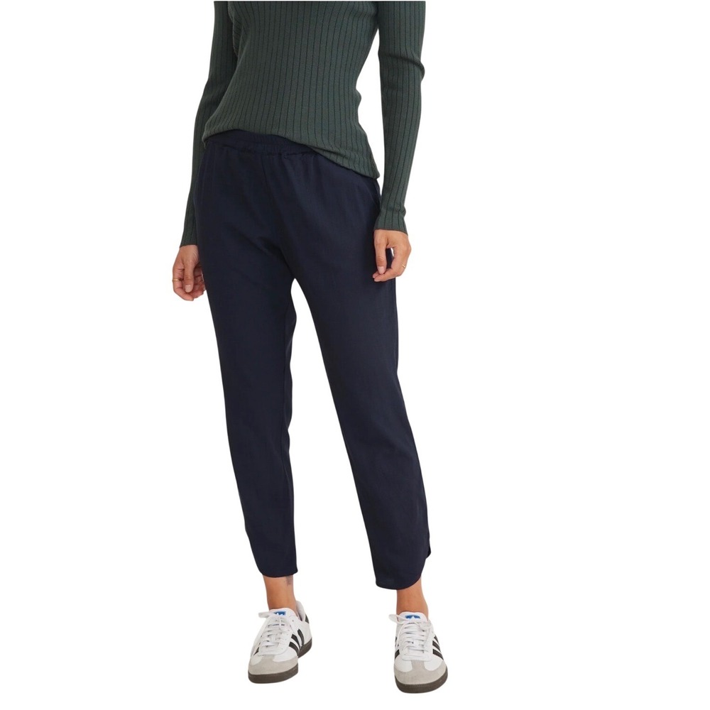 MARINE LAYER Allison Navy Blue Lounge Pants Women's SMALL Elastic Waist Slit Hem